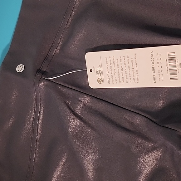 NWT CRZ Yoga Faux Leather Leggings size L 12 - Picture 8 of 10